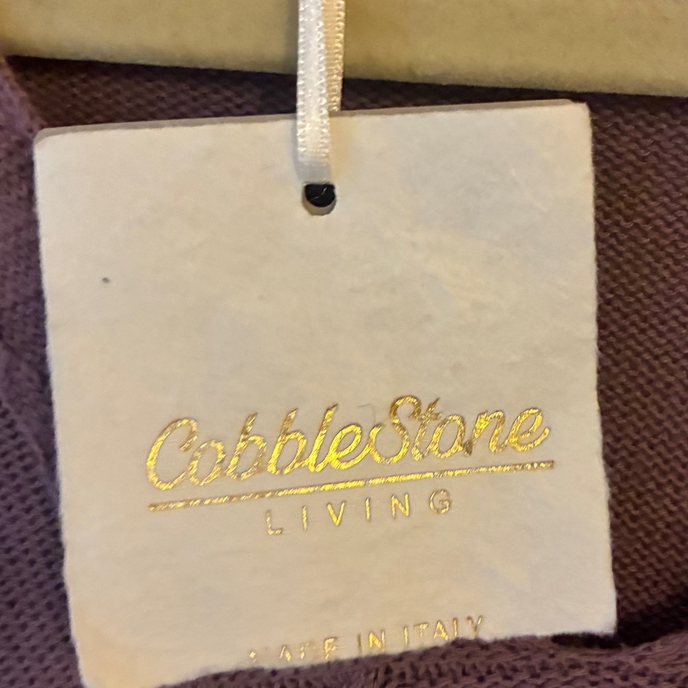 NWT Cobblestone Purple Cable Knit V-Neck Sweater Vest Size Large Made in Italy - Picture 6 of 6